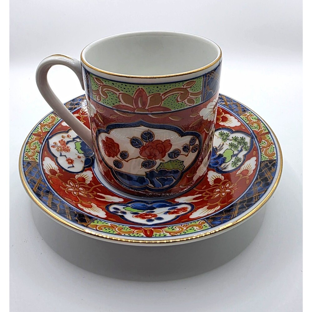Takashimaya Made in Japan Porcelain Floral Painted Cup & Saucer Set 8 oz